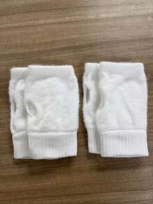 2 đôi găng tay dệt kim hở ngón dành cho nữ (đen + trắng), giữ ấm mùa đông, găng tay hở ngón mùa đông, găng tay dệt kim màu trắng tinh khôi ấm áp và sang trọng, thích hợp cho việc viết, học tập và làm việc. - Nhiều màu - Xem 11