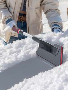 1 件装汽车雪铲，可拆卸多功能雪刷，玻璃刮刀，冬季除雪除冰工具，汽车雪铲，多功能汽车除冰除雪器，双头铝合金雪刷，可伸缩雪铲