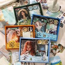ScrapbooFKing Supplies Kit, Vintage People Aesthetic Scrapbook Kit, Junk Journal Supplies With Scrapbook Paper, Scrapbook Stickers, A6 Grid Notebook, Stationery, Journaling Supplies For DIY Art Craft,FirstLightofTheMorning - 清晨的第一道陽光 - 查看 7