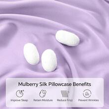 INFIIXSO Mulberry Silk Pillowcase For Hair And Skin, Silk Pillow Cases FQueen Size With Hidden Zipper 20x30 Inches, Extraordinary Smooth And Soft Cooling Pillow Cases For Hot Sleepers(Lavender, 1 Pack),FQueen(20inchX30inch),Lavender - Lavender - 查看 3