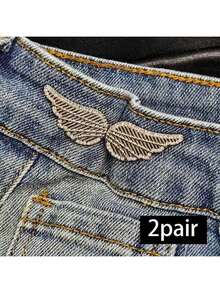 Women's Adjustable Denim Waistband - Removable Metal Buckle Waistband Adjuster, Silver, Easy To Install/Detach, Seamless And Fits Snugly On Skinny Jeans, Pants - Instantly Tighten Waist (No Sewing Required) - Silver - View 7