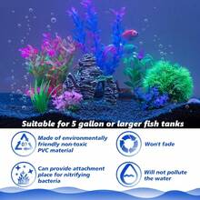 5-Piece Aquarium Decor Set, Artificial Plastic Plants And Rock Cave Hideout,  Decorations For Goldfish, Betta Fish Tanks, Small & Large Fish Bowls - Multicolor - View 6