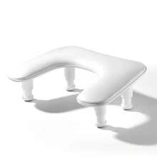 Adjustable U-Shaped Nail Technician Armrest - White PU Leather Nail Hand Rest