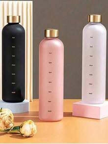 1 个 1000 毫升磨砂水瓶，便携式防漏运动水瓶，适合户外露营、驾车、骑行 - 彩色 - 查看 1