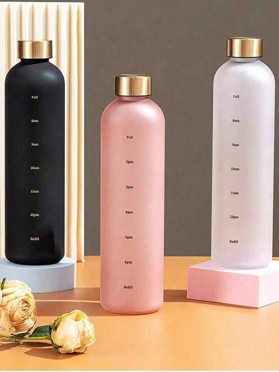 1 个 1000 毫升磨砂水瓶，便携式防漏运动水瓶，适合户外露营、驾车、骑行 - 彩色 - 查看 1