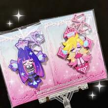 2个卡通动漫风格钥匙扣，渐变2D亚克力饰品，动漫迷纪念品 - 彩色 - 查看 8