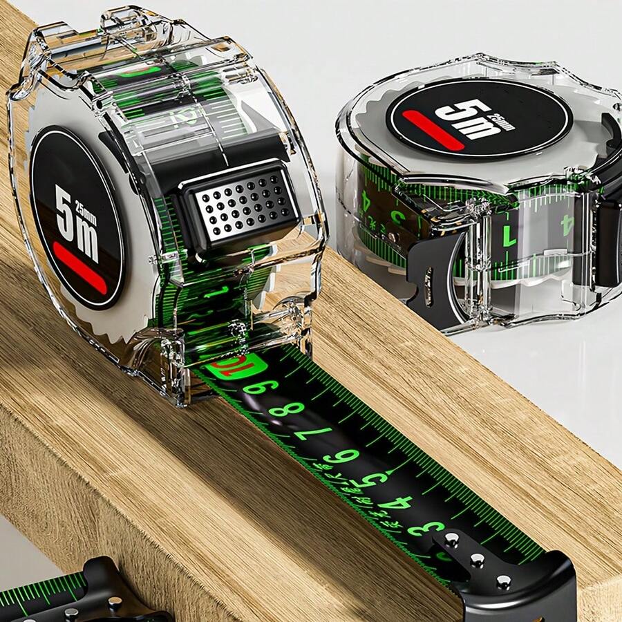 Glow In The Dark Tape Measure, Non-Reflective Fluorescent Ruler, Heavy Duty Thickened Rustproof Fiberglass Tape, Easy Read Marking Tool For Carpenter Sewing DIY, Christmas Gift For Men