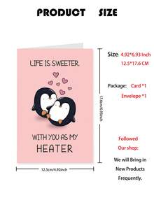 Funny Valentine's Day & Anniversary Card - Perfect For Boyfriend/Girlfriend/Wife/Husband | Friendship Thank You & Birthday Card - Cute Greeting Card: "Life Is Sweeter With You"-1PC - Multicolor - View 5