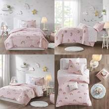 MI ZONE KIDS Cozy Bed In A Bag Edredón con Juego de sábanas Completo Divertido y Divertido Estampado para niños, decoración de habitación de niñas, ,(Individual Alicia, Rosa) - Multicolor - Ver 1