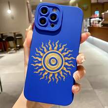 2026 nueva funda de teléfono esmerilada, funda de teléfono con diseño de espiral dorada y patrón de sol para  17 15 Pro Max  17 14 Plus  17 13 Mini  Galaxy S23 Ultra S22 Plus funda protectora para teléfono regalo de pareja para novio novia regalo de vacaciones - Negro - Ver 4