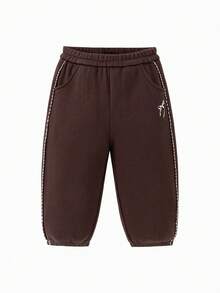 mini bala Sweet Long Pants for Baby Girls - 2025 Winter Fleece-Lined Long Pants - 咖啡 - 查看 4