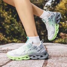 Zapatos casuales de talla grande para hombre con zapatillas con degradado - blanco y verde - Ver 6
