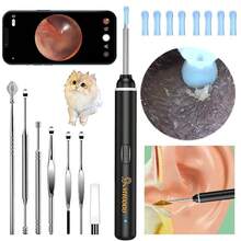 Ear Wax Remover, Ear Wax Cleaner With Camera, Ear Wax Removal Cone With Tweezers, Cleaning Kit, Ear/Nose/Throat Examination Tool With Household Light, Ear Wax Removal Tool With 8 Earplugs - Ear Canal Cleaner With 1296P Camera - màu đen - Xem 2