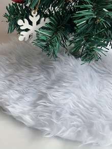1 chiếc váy cây thông Noel mềm mại, váy nhung trắng, tiệc Giáng sinh vui vẻ, trang trí cây thông Noel, thảm trang trí cây thông Noel năm mới - trắng - Xem 12