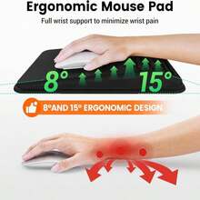 MEKASS Mouse Pad With Wrist Rest, Ergonomic Slope Mousepad For Carpal Tunnel Pain Relief, Memory Foam Desk Computer Wrist Support Mouse Pad With Non-Slip PU Base For Office Home (Beach) - MàuA - Xem 2