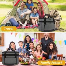 AWYYYOREPEK 2 Layer Slow Cooker Carrier Compatible With 6 7 8 Quart Crock-Pot Insulated Large Slow Cooker Travel Bag With Bottom Pad Lid Fasten Straps For Family Gathering Potluck Gift For Women - 深灰色 - 查看 8