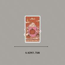 Pegatina impermeable de vinilo para el coche, la computadora o el vaso de agua con diseño de tarot con aroma a calabaza - Multicolor - Ver 6