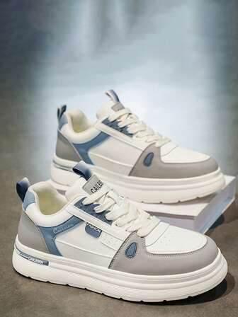 Men's New Breathable Casual Sneakers, Low-Top Thick Sole Lightweight Non-Slip Athletic Shoes