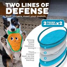 Outward Hound Tough Skinz Durable Squeaky Dog Toy With Two Tough Layers, Carrot, Multicolor, Medium,Medium,Carrot - 紅蘿蔔 - 查看 3