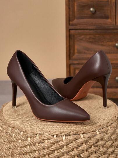 MonaNise Women's Comfortable Pointed Toe Pumps, Beige, Navy Blue, 9cm Thin Heel, Fashion, Casual, Versatile, Suitable For Travel, Outdoor, Vintage Style, Multiple Colors