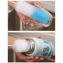 1pc Long Handle Cup Brush, Kitchen Glass Bottle Cleaning Brush, Milk Bottle And Tea Cup Washing Brush, Manual Non-Electric Cleaning Tool - Multicolor - View 7