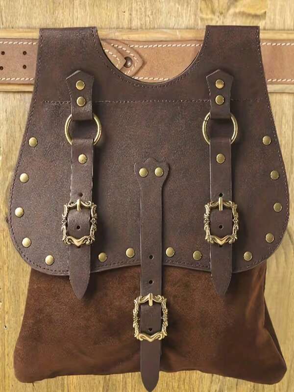Pochete - Bolsa De Cinto Estilo Medieval Com Detalhes Dourados. Ideal Para Feiras Renascentistas, Larp, Natal E Dia De Ação De Graças - Perfeita Para Frequentadores De Festivais, Acessórios Para Larp, Construção Robusta E Acessórios Para Cosplay.