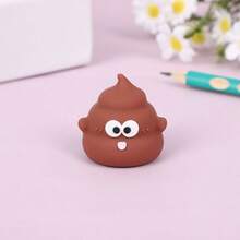 1/2/4/6/8/10件装新奇便便造型笔筒及笔 - 趣味创意办公桌配件，适用于办公室、学校或学习奖励，棕色，带有俏皮的表情设计，可爱文具