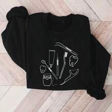 Christmas Outfit WomenDental Tooth Sweatshirt, Dentist Sweater, Dental Hygienist Sweatshirts, Gift For Dental Student, Dental Assistant Sweaters, Dentists Sweatshirts. SD-1251Loose And Comfortablethanksgiving Outfit Women - màu đen - Xem 4