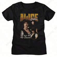 Twilight T Shirt Alice Cullen Women's Short Sve T Shirt Vampire Movie Vintage Style Graphic Tees Black - Negro - Ver 1