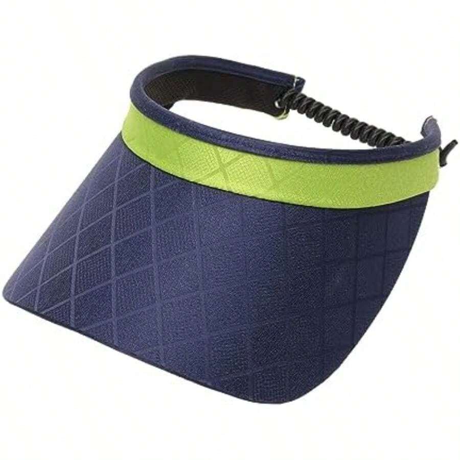 Glove Print and Solid Coil Visor, Ladies Visor Hat, Sun Visor for Women, Golf Visor with Coil, Visor for Running, Tennis(Talla Única Augusta) - Multicolor - Ver 1