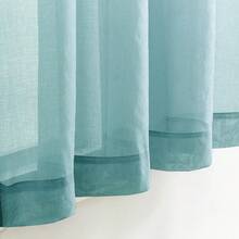 MYSTIC-HOME Sheer Curtains 45 Inch Length, Rod Pocket Voile Drapes For Living Room, Bedroom, Window Treatments Semi Crinkle Curtain Panels For Yard, Patio, Villa, Set Of 2, 52\X 45\, Grey Teal,52inchWx45inchL(Packof2),GreyTeal - 灰藍綠色 - 查看 5