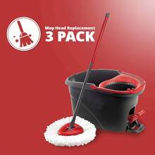 Mop Replace Head, 3 Pack Spin Mop Replacement Head Easywring 1-Tank System, Easy Cleaning, Microfiber, Machine Washable - 白色 - 查看 3