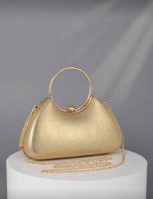 Lightweight, Business Casual Rhinestone Decor Bucket Bag Mini Drawstring Design, Clear Bag Faux Pearl Bag Evening Bag, Dinner Bag Glamorous, Elegant, Exquisite, Quiet Luxury Rhinestone For Party Girl, Woman, Bride Perfect For Party, Dinner/Banquet Christmas Party Dress, Perfectly Matching With New Years Outfit, Excellently Matching With Party Dresses For Women, Essential Wedding Items,Perfectly Matching With Graduation Dress, Prom Dresses, Perfectly Matching With Prom Accessories, Perfectly Matching With Bridal Party - 金色 - 查看 3