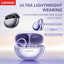 Lenovo TA410 2025 Latest Model Bluetooth Earphones, Bone Conduction Technology, Ultra-Light 2.8g Design, Suitable For Running, Gym, Yoga, Etc., IPX5 Sweatproof, 24-Hour Playback With Charging Box, Bluetooth 5.4 Gaming, HIFI Spatial Sound Effects,Bluetooth Headphones, HD Mic With Clear Voice, Compatible With IPhone Android Tablet PC Computer - Multicolor - View 2
