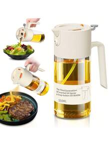 玻璃噴霧瓶 2合1 自動開/關雙用途噴油壺 大容量防漏不沾玻璃油瓶 橄欖油噴霧器與油壺 適用於烹飪、燒烤、沙拉、烘焙、氣炸鍋與露營 - 彩色 - 查看 11