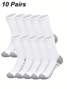 3/6/10/20 Pairs Basketball Socks For Men, Long Tube Socks For Couples, Non-Slip, Basketball, Cycling, Durable Sports Socks, White