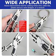 Multi-Functional Diagonal Pliers, Needle-Nose Pliers, Wire Cutter, Electrician's Wire Stripper, Heavy Duty Industrial Grade Manual Tool - Multicolor - View 5