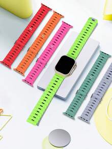 1条男女通用海洋主题柔软硅胶运动表带，适用于38mm、40mm、41mm、42mm、44mm、45mm、49mm的苹果手表，兼容Series 8、7、6、5、4、3、2、1、Ultra、SE等型号。 - 寶藍 - 查看 2