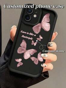 1 chiếc ốp lưng điện thoại silicon hình bướm cá nhân hóa, độc đáo với tên và chữ, thiết kế tối giản, thời trang, dễ thương, khác biệt, tương thích với các dòng điện thoại Apple 17, 16, 15, 14, 13, 12, 11, X, XR, Xs, 7, Plus, Pro, Pro Max, / / / / / Món quà thời trang lý tưởng cho Giáng sinh, Halloween, Sinh nhật, Lễ hội, Kỷ niệm, Ngày của Cha, Ngày của Mẹ, Ngày lễ, Bạn bè/Người yêu/Mẹ/Cha/Ông bà. - màu đen - Xem 1