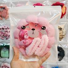 蓬松SPA头带和腕带套装 - 柔软毛巾布发带，适用于护肤/化妆；吸水腕带，适用于洗脸/面部护理；可调节美容头带，适合日常护理和沙龙使用。