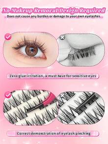 100-120pcs Soft/Natural/Delicate False Eyelashes - 9-16mm, Multiple Styles To Choose From, Suitable For Daily, Date, Work, Dinner Makeup, Enhances Eye Contour, Suitable For Ramadan, Comes With Tweezers For Convenient Application - Black - View 4
