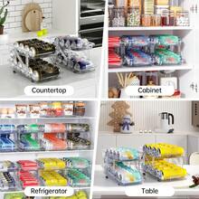 1/2PCS Large Capacity Expandable Can Storage Rack, Expandable Storage Rack, Suitable For Soda, Soup, Vegetable Cans - Kitchen, Garage, Dormitory Cabinet Sorting Rack, Easy To Assemble Without Tools, Universal In All Seasons. - 白色 - 查看 10