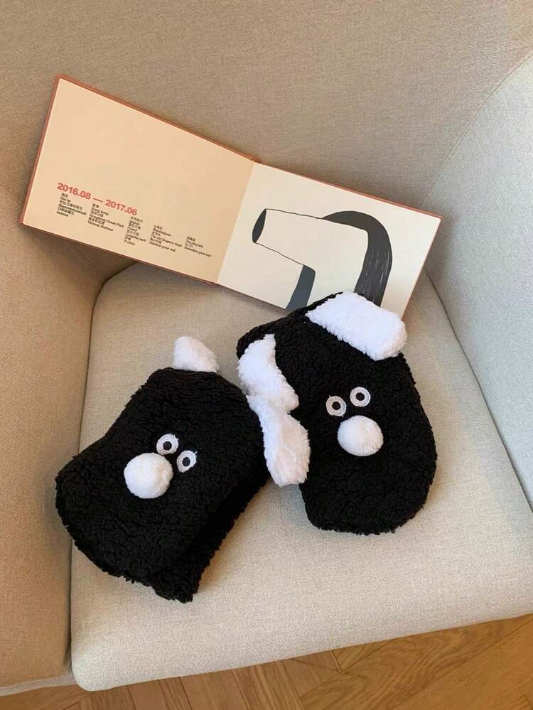 1/2/3 Pairs Autumn/Winter New Cartoon Cute Puppy Plush Coral Fleece Warm House Floor Sleep Children Socks - Multicolor - View 8