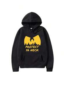 Hip Hop Années 90 Wu Clan T-Tangs Hoodie Men Women's Casual Autumn Winter Vintage Hoodies Fleece Long Sleeve Hooded Sweatshirts - 黑色 - 查看 1