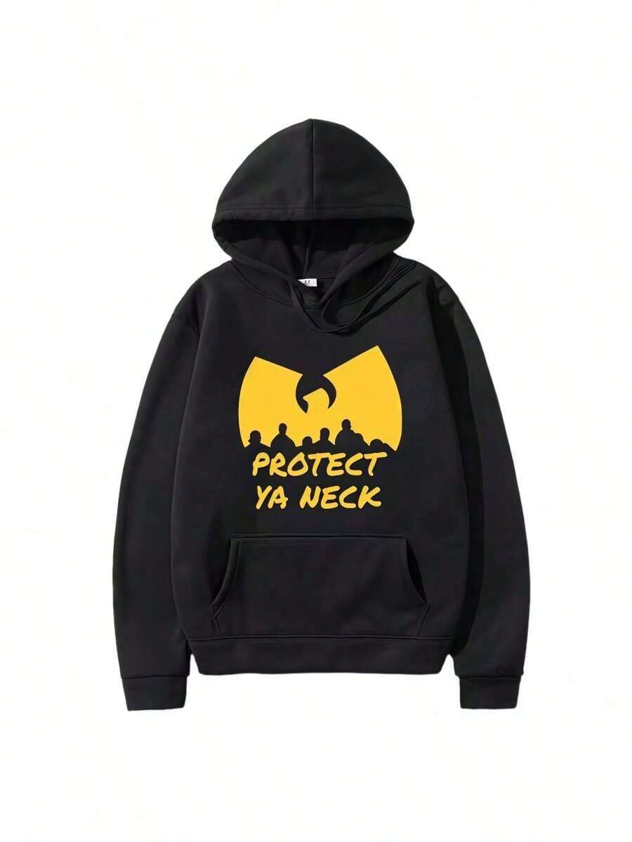 Hip Hop Années 90 Wu Clan T-Tangs Hoodie Men Women's Casual Autumn Winter Vintage Hoodies Fleece Long Sleeve Hooded Sweatshirts - 黑色 - 查看 1