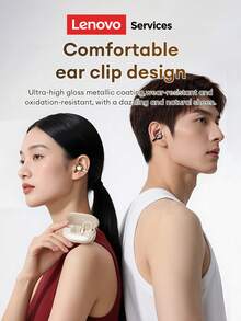 Lenovo 联想 RS101 蓝牙耳机，耳挂式设计，高清麦克风，降噪功能，蓝牙 6.0，低延迟，佩戴舒适，适用于智能手机、电脑、运动等场景。 - 黑色 - 查看 5