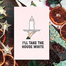 1pc Humorous Wine Greeting Card With Envelope - "I'll Take The House White" Design, Bottle-On-Tray Art, Perfect For Wine Lovers & Friends, Ideal For Dinner Parties & Celebrations, Alcohol Themed Card|Funny Greeting Card|Paper Greeting Card, Wine Gift Accessories - Multicolor - View 2