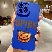 2026 nueva funda de teléfono esmerilada, diseño de calabaza especiada y café para  17 15 Pro Max  17 14 Plus  17 13 Mini  Galaxy S23 Ultra S22 S21 protector de teléfono funda de pareja regalo para él y ella regalo de Halloween - Blanco antiguo - Ver 4