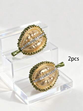 2 st. gyllene strass ananas metalldekor, trendig elegant klassisk söt gör-det-själv sneakerdekoration, lämplig för snygga sexiga damer dejtskor/stövlar, sneaker snören, brosch, väska och heminredning, mångsidig dekoration