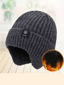 Men's Thickened Wool Ear-Protection Knitted Hat Is A Perfect Gift For Fathers Beanie Fall Outfit - Leopard - View 3